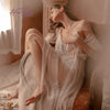 Lace Mesh Nightgown Long Bride Robe