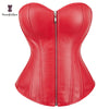 Punk Style Push Up Faux Leather Corset With Zip