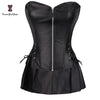 Plus Size Push Up Faux Leather Corset with Skirt